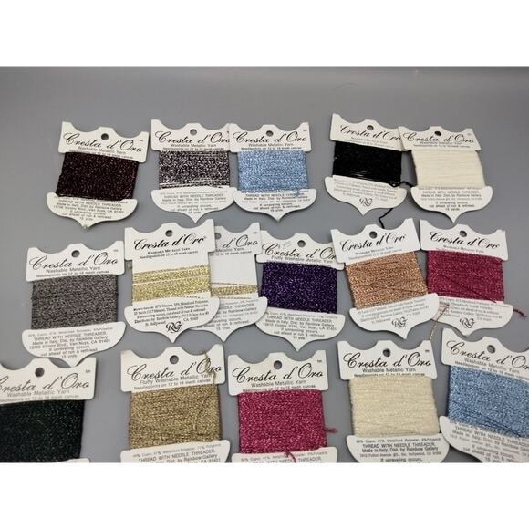 20x Rainbow Gallery Cresta d Oro Needlepoint Cross Stitch Metallic Thread (2) - Picture 3 of 4